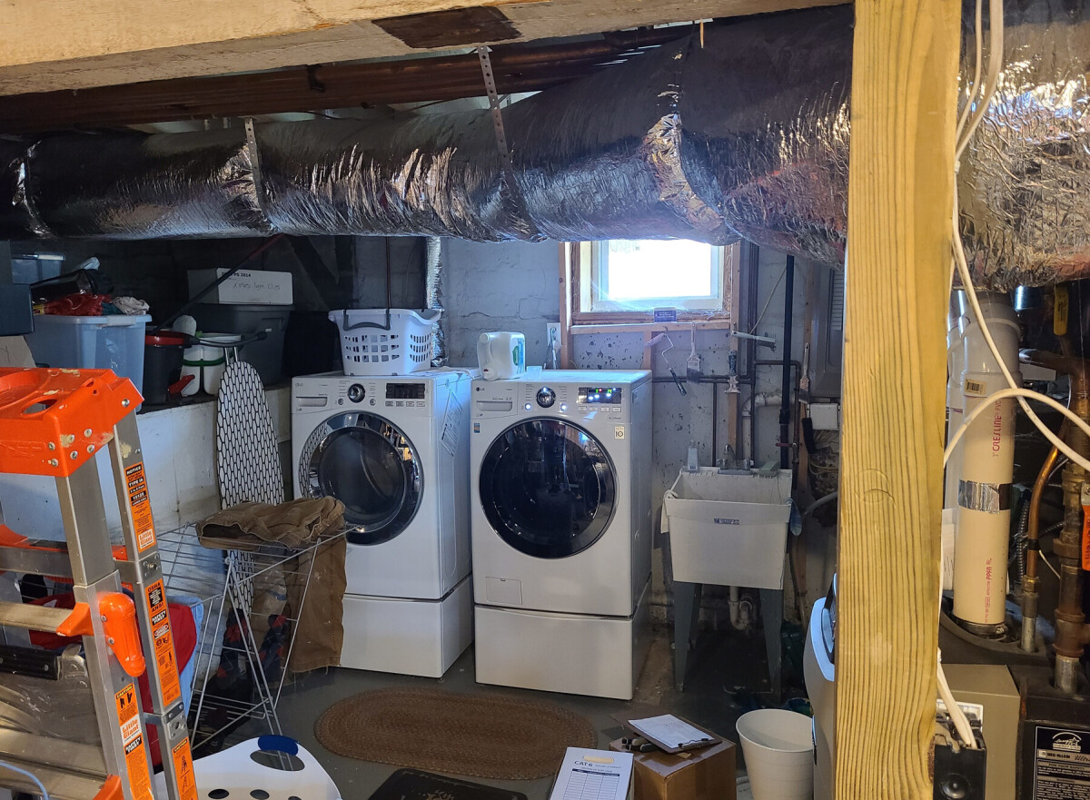 Large duct in the laundry room