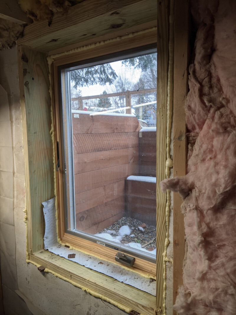 Photo of the new window from inside, without trim